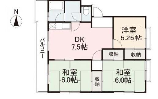 藤田ハイツ(3DK/3階)の間取り写真
