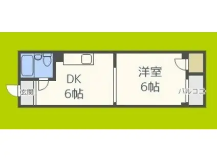 白樺ハイツ清水(1DK/3階)の間取り写真