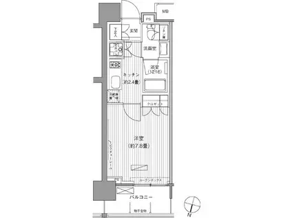 ヒューリックレジデンス千葉中央(1K/14階)の間取り写真