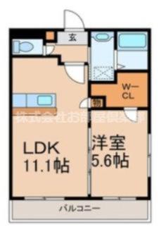 ソフィア21合川(1LDK/2階)の間取り写真