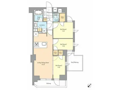 アイフラット渋谷西原(3LDK/5階)の間取り写真
