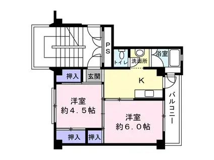 ビレッジハウス青森南 4号棟(2K/5階)の間取り写真