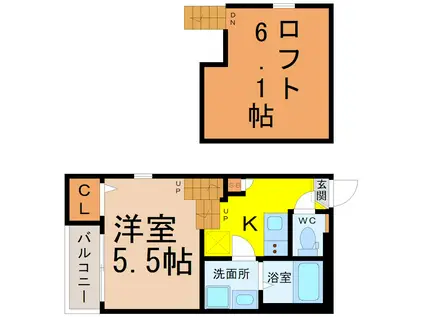 プロスペリテ(1K/2階)の間取り写真