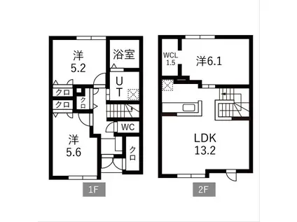稲穂マンションC(3LDK/1階)の間取り写真