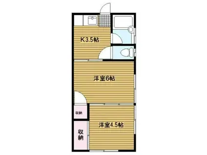 クロノス鶴見A(2K/1階)の間取り写真