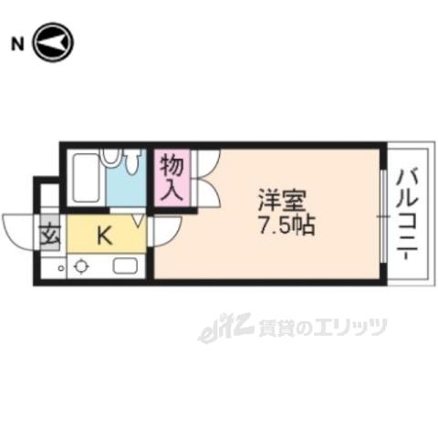ルパルク(1K/1階)の間取り写真