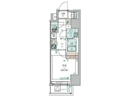 GENOVIA錦糸町SKYGARDEN(1K/6階)の間取り写真