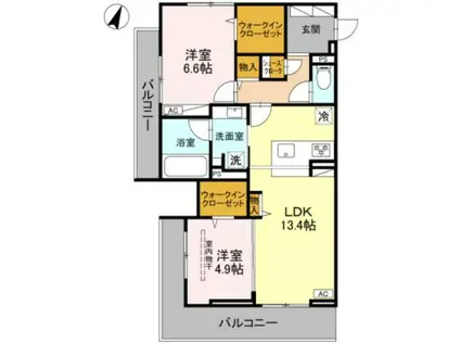 コアひばりヶ丘(2LDK/3階)の間取り写真