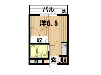 ユースフル南林間(ワンルーム/1階)の間取り写真