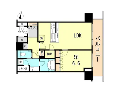 ザ・パークハウス神戸ハーバーランドタワー(1LDK/14階)の間取り写真