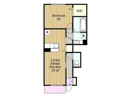 ドエルピアA(1LDK/1階)の間取り写真