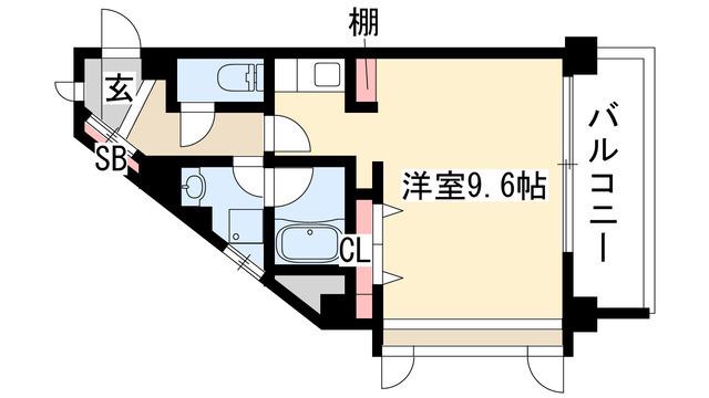 アブレスト原(1K/5階)の間取り写真