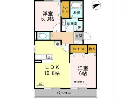 ボナール(2LDK/3階)の間取り写真