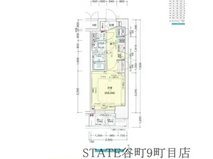 プレサンス心斎橋ブライト(1K/13階)の間取り写真