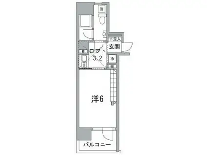 アビタシオン西日暮里(ワンルーム/6階)の間取り写真