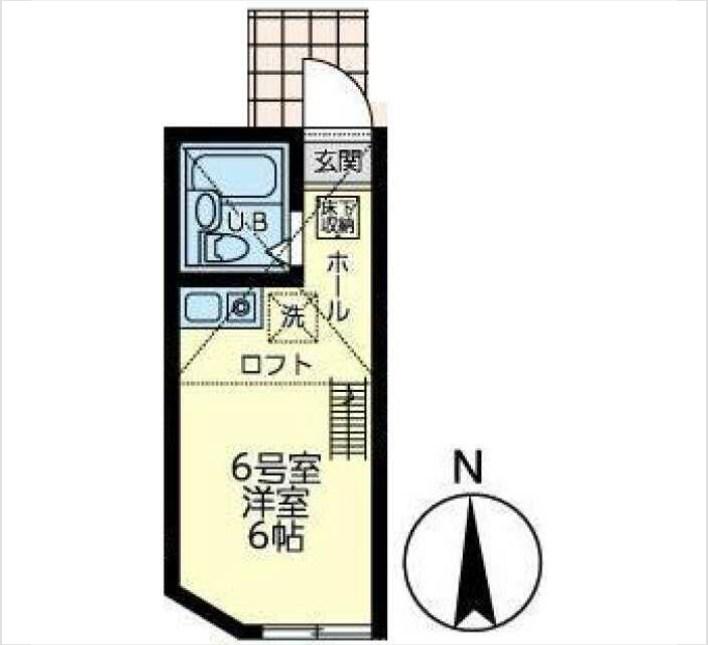 ユナイト小机グレートギャッピー(ワンルーム/2階)の間取り写真