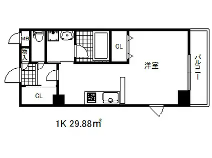 タカマツ神戸駅南通(ワンルーム/5階)の間取り写真