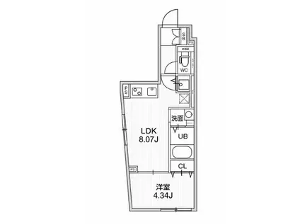 オルタナ早稲田(1LDK/2階)の間取り写真