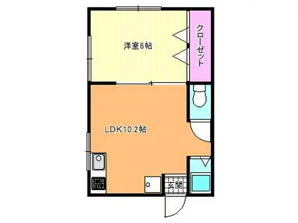 エバー針中野(1LDK/3階)の間取り写真