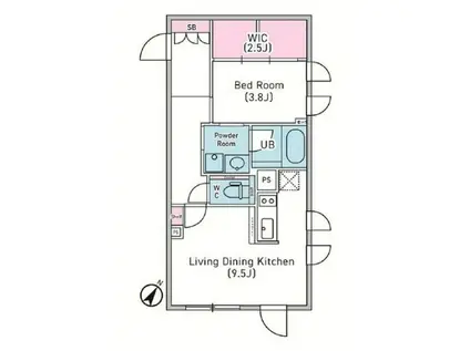 デュオメゾン渋谷松濤(1LDK/4階)の間取り写真