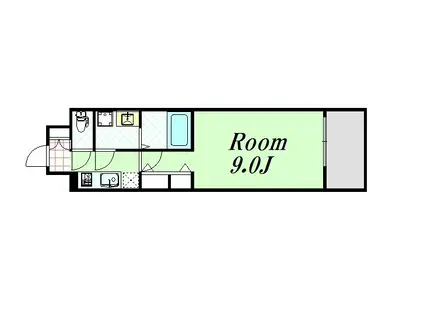 セイル淀屋橋(1K/5階)の間取り写真