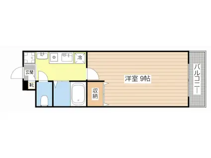 セコンダリー谷畑(1K/1階)の間取り写真