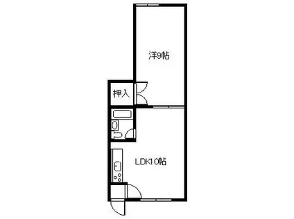 永大グリーンハイツ井上(1LDK/1階)の間取り写真
