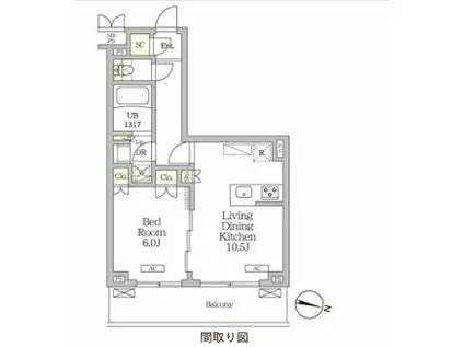 ミレーネ滝野川(1LDK/2階)の間取り写真