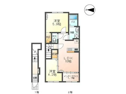 CONSOLAR(2LDK/2階)の間取り写真