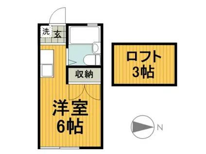 シャンポール吉田(ワンルーム/2階)の間取り写真