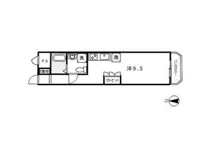 ヴェルドミール志賀(ワンルーム/3階)の間取り写真