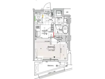 パークコート恵比寿(1K/3階)の間取り写真