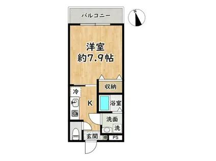 GRAN ウエスト 泰心(1K/2階)の間取り写真