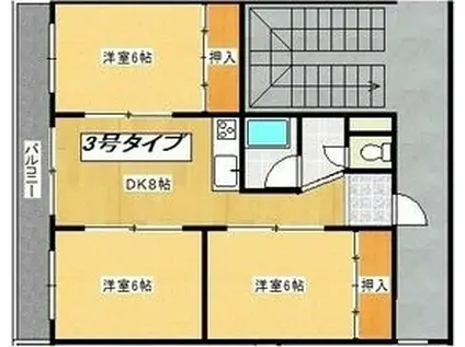 コンツェルト白石(3LDK/3階)の間取り写真