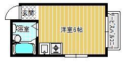 ウィズテリア東阪田(ワンルーム/1階)の間取り写真