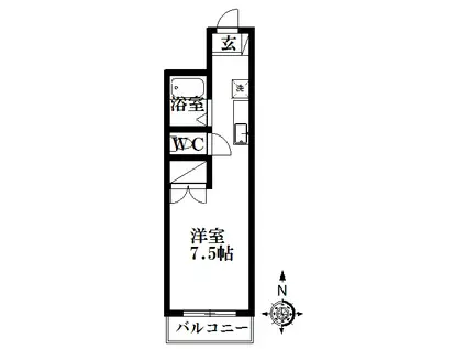 ジョアンII(1K/3階)の間取り写真