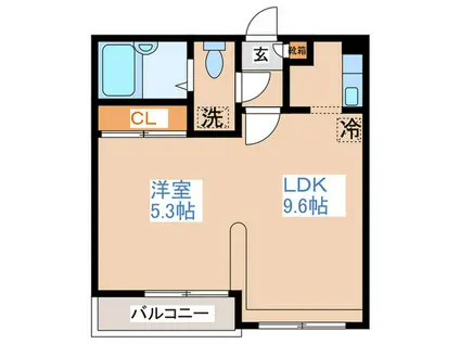 HOUSE OF LIZA 平岸壱番館(1LDK/3階)の間取り写真