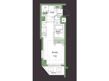 HF明大前レジデンス(ワンルーム/5階)の間取り写真