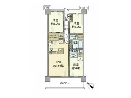 シティテラス柏(3LDK/3階)の間取り写真
