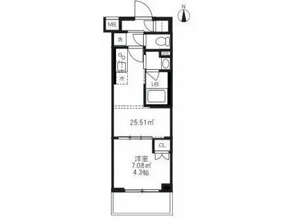 ハーモニーレジデンス蒲田アートヴィラ(1DK/3階)の間取り写真