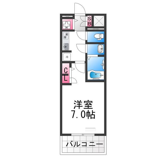 S-RESIDENCE堺ALTKLAS(1K/5階)の間取り写真