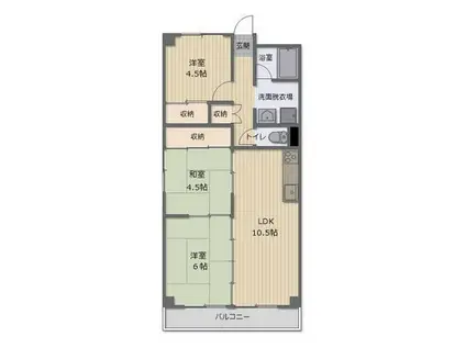 リヴェール津島本町(3LDK/2階)の間取り写真