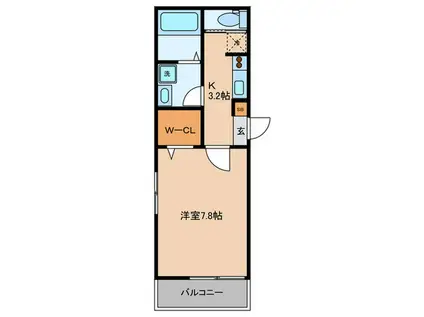 アプリーレ(1K/2階)の間取り写真