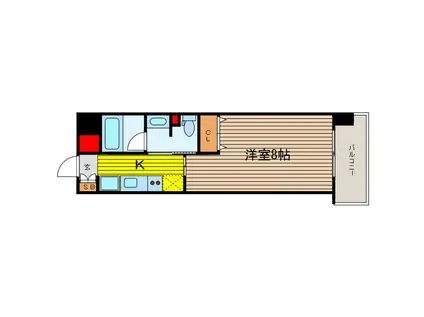 グランマーレ天満橋(1K/4階)の間取り写真