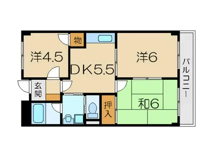 ツインアベニューB(3DK/4階)の間取り写真