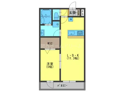 リブリ・ミストラル(1LDK/2階)の間取り写真