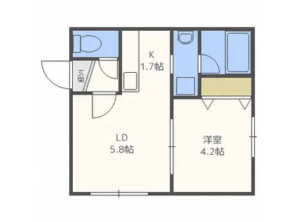 アズーリ中の島参番館(1LDK/3階)の間取り写真