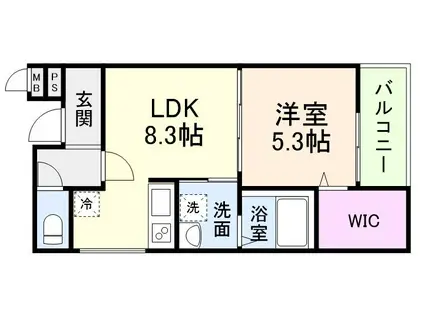 プレシャス幸町1番館(1LDK/1階)の間取り写真