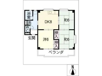 リバーサイド清水(3DK/2階)の間取り写真