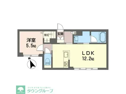 シャンテ ユー I(1LDK/1階)の間取り写真